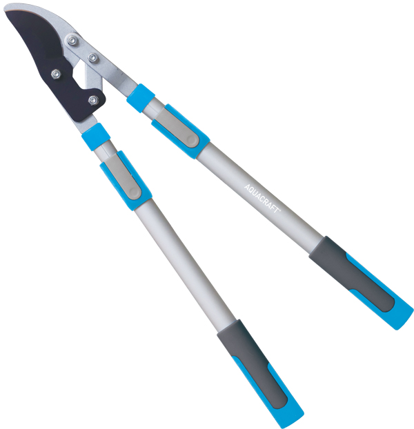 Telescopic garden pruner with aluminum handles and non-stick blades