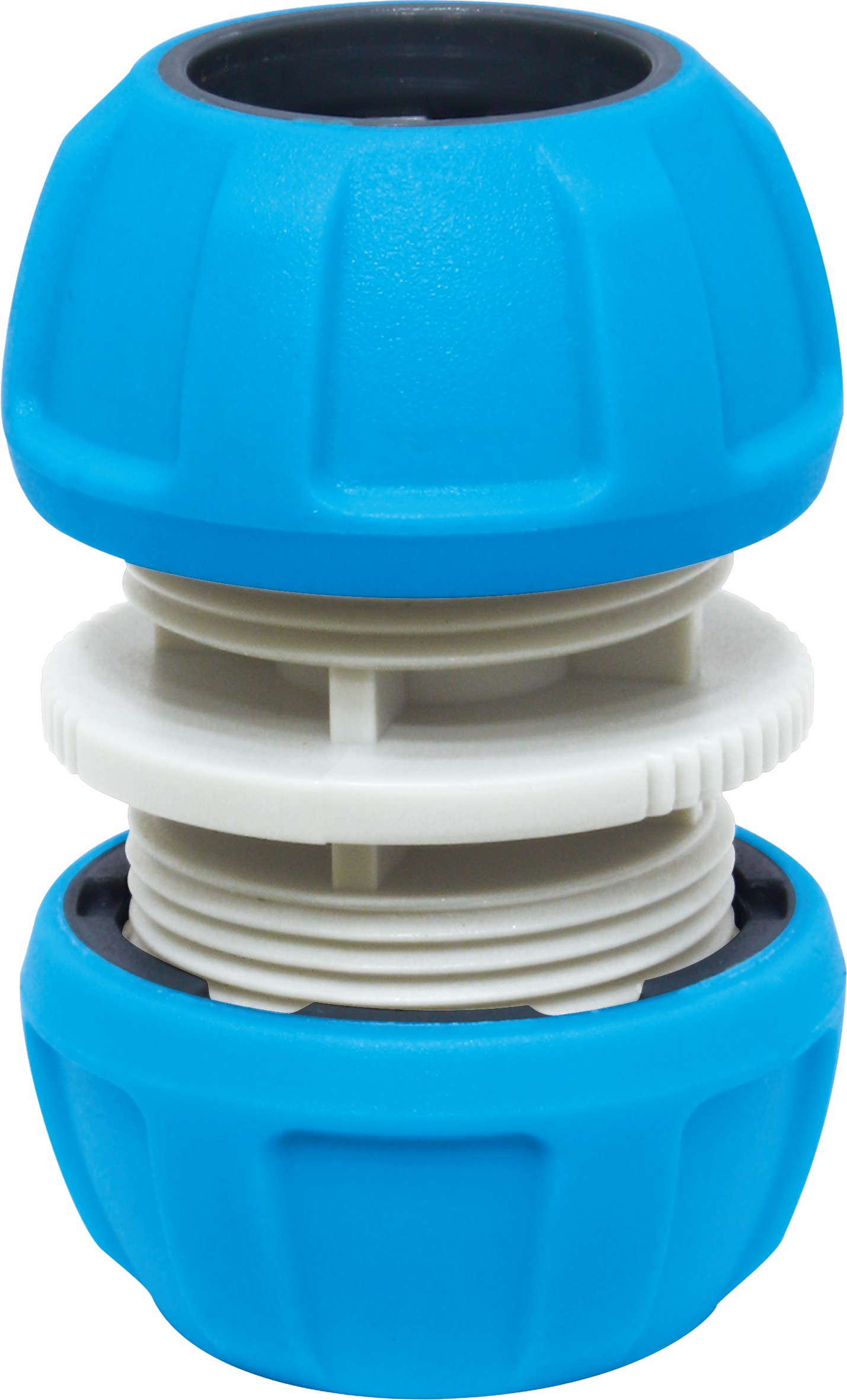 Hose repair connector with soft-touch clamping nut for comfortable use