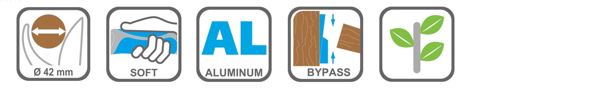 Aluminum handle pruning shears with ergonomic soft grips