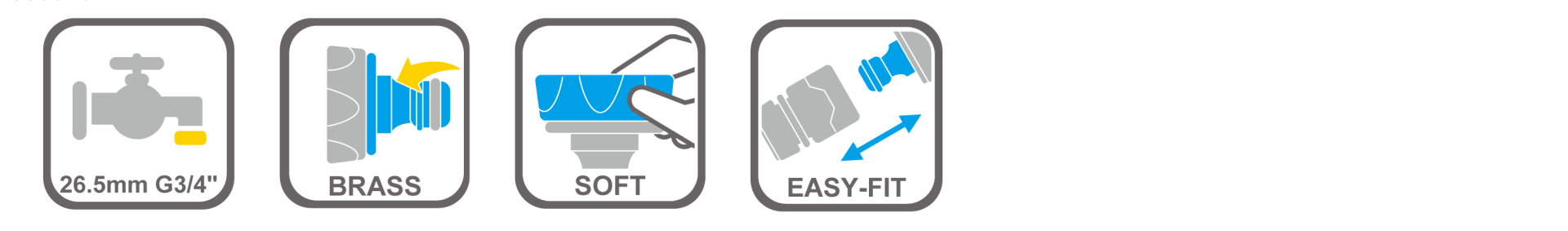 Durable metal hose connector with ergonomic grip