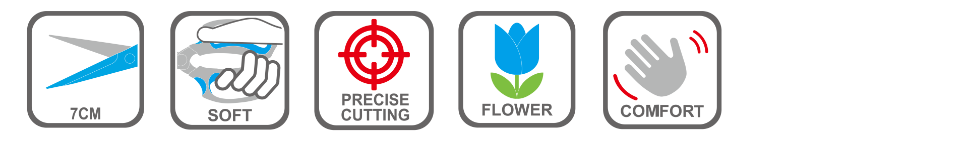 Ergonomic garden scissors for indoor and outdoor use